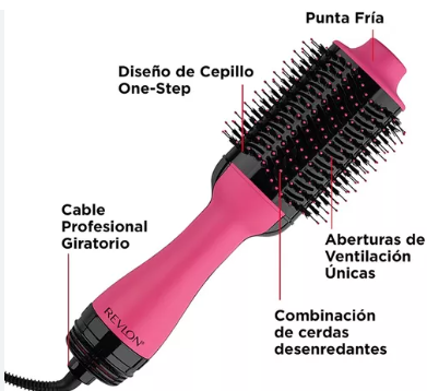 CEPILLO REVLON SECADOR 2 EN 1- 1100 WATTS