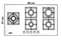 ENCIMERA RCA  5 HORNILLAS A GAS VIDRIO TEMPLADO 90GP007