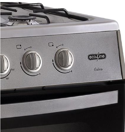 COCINA ECOLINE A GAS 5 HORNILLAS CELINA CT INOX