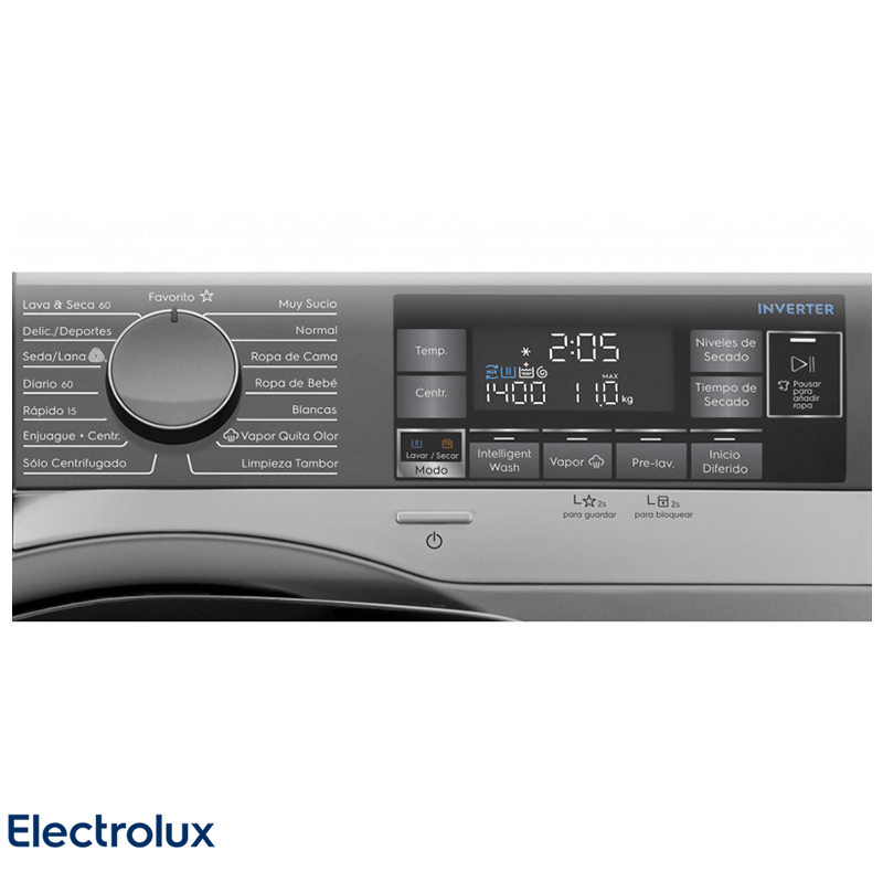 LAVADORA SECADORA ELECTROLUX INVERTER SILVER 11KG  24 LIBRAS