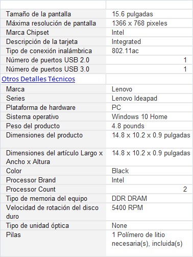 Laptop Lenovo 4gb RAM 1TB , Display 15.&quot; Intel N4000