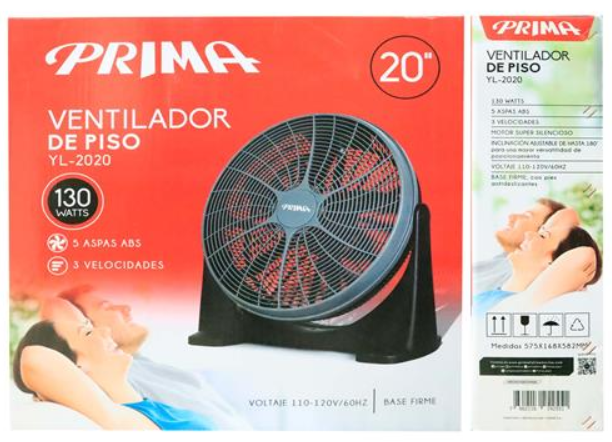 VENTILADOR DE PISO PRIMA 20&quot; YL-2020