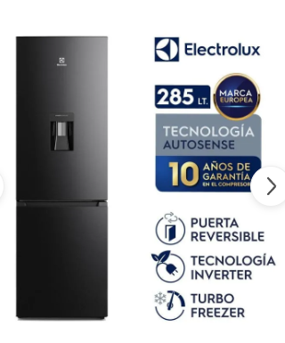 REFRIGERADORA ELECTROLUX 285 LITROS ERBA29V6HVB NO FROST BOTTOM FREEZER