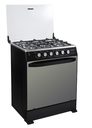 COCINA ECOLINE MACARENA A GAS 5 HORNILLAS + GRILL NEGRO MATE