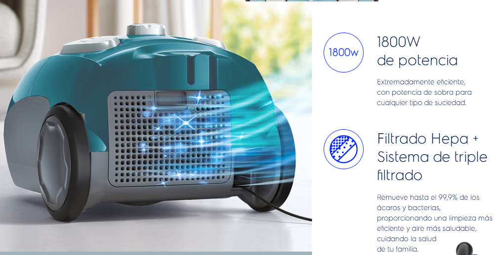 ASPIRADORA ELECTROLUX 1800 WATTS EQP20