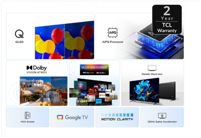 SMART TV TCL 75&quot; QLED 4K GOOGLE TV 75P7K