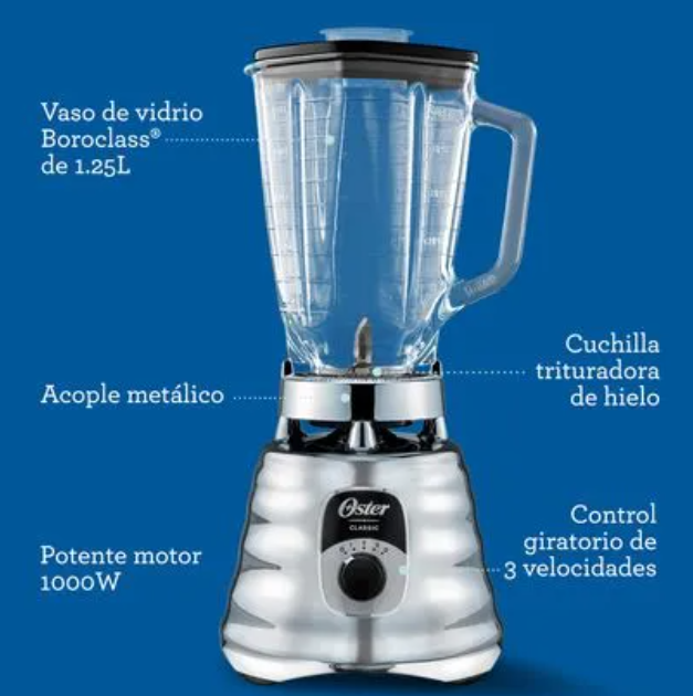 LICUADORA OSTER CLASICA 700W 3 VELOCIDADES BLST 4655-013