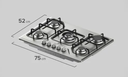 ENCIMERA ELECTROLUX A GAS 5 HORNILLAS ACERO INOXIDABLE GT75X