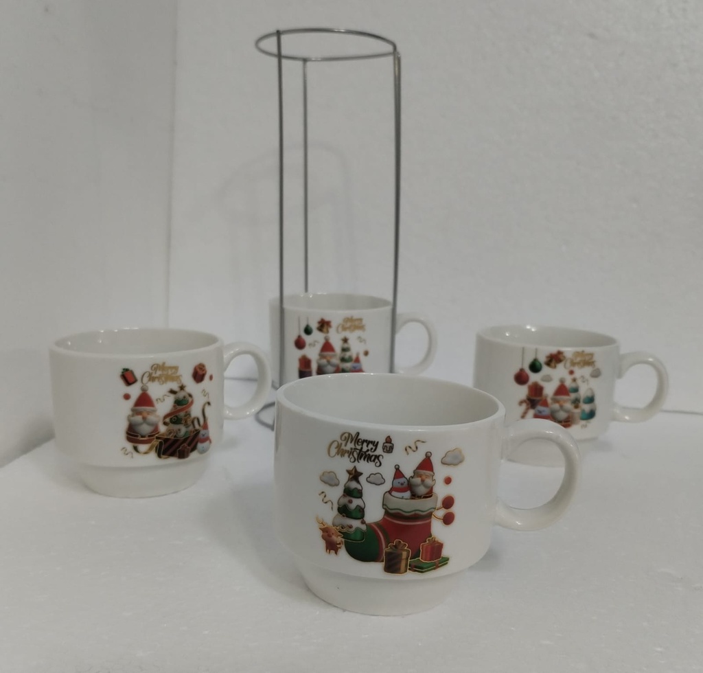 JARRO NAVIDEÑO CERAMICA X 4 CON BASE