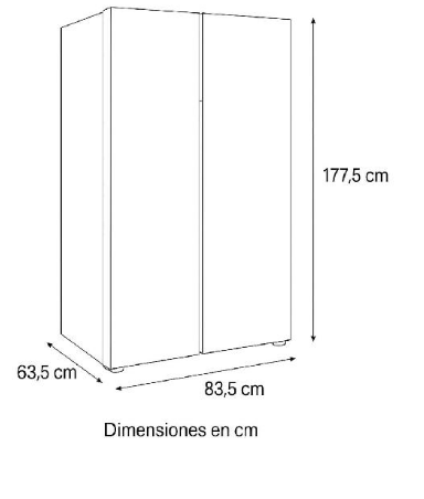 REFRIGERADORA MIDEA NO FROST SIDE BY SIDE 442 LITROS