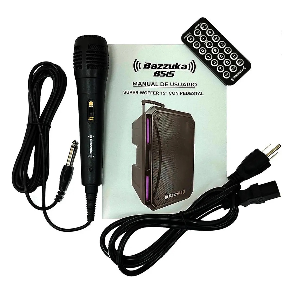 CAJA AMPLIFICADA BAZZUKA 15&quot; BT/USB/SD/FM
