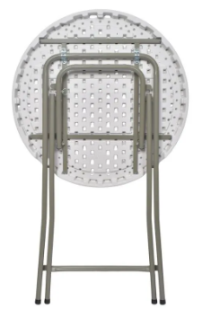MESA PLEGABLE REDONDA BLANCA 80CM X 74 CM