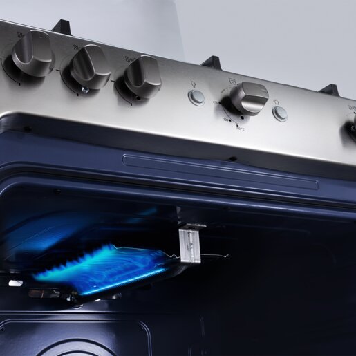 COCINA INDURAMA TURIN ZAFIRO A GAS 5 HORNILLAS GRILL