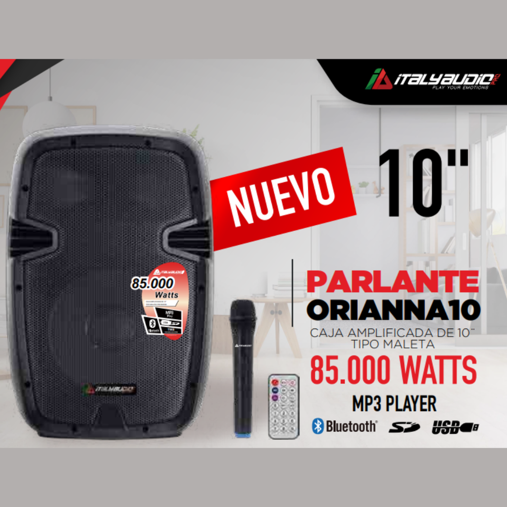 CAJA AMPLICADO ITALY AUDIO ORIANNA 10 PULGADAS 85.000W