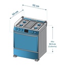 COCINA A GAS 52 cm Inoxidable MABE - EM5120SX1