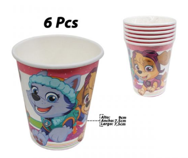 VASO DESECHABLE CARTON PAW PATROL NINO X6 PZ.XPG-PW-V001 9OZ.