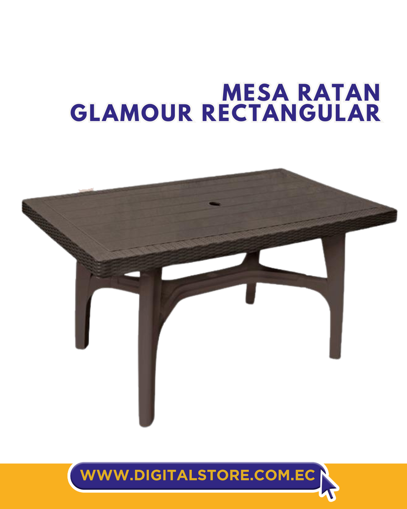 MESA RATAN RECTANGULAR GLAMOUR CAFE