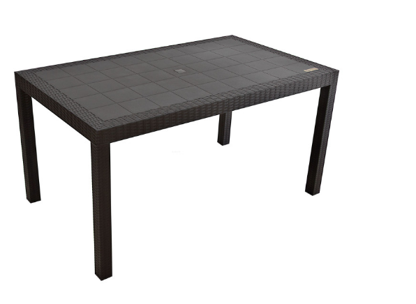 MESA PLASTICA MADEIRA RECTANGULAR CAFE