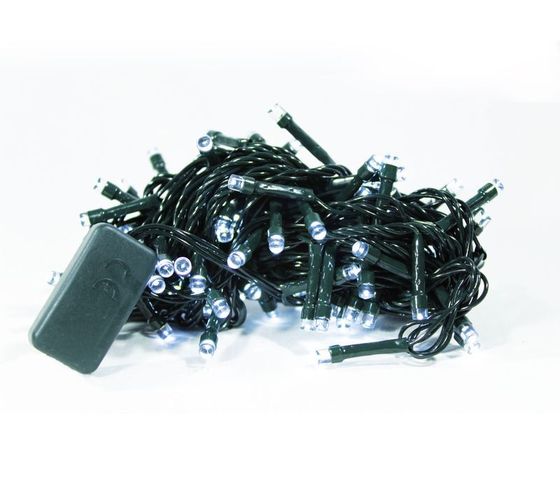 LUCES NAVIDEÑAS FIJAS LED 100 BLANCA CABLE VERDE