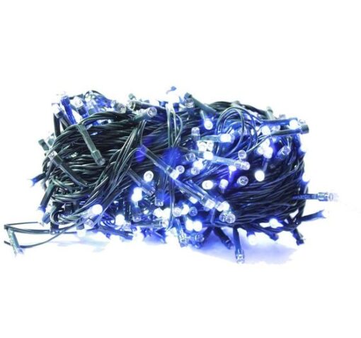 LUCES NAVIDEÑAS 300 LED MUSICAL BLANCA Y AZUL CABLE VERDE