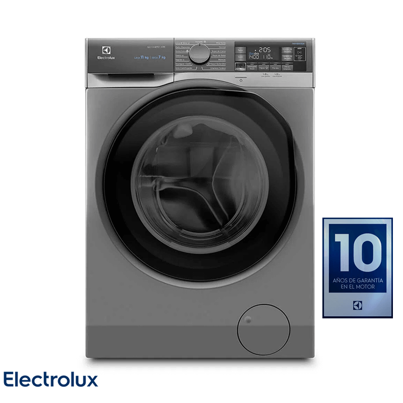 LAVADORA SECADORA ELECTROLUX ULTIMATE CARE INVERTER SILVER 11KG /7KG 24 LIBRAS - 15 LIBRAS EWDX11L32G