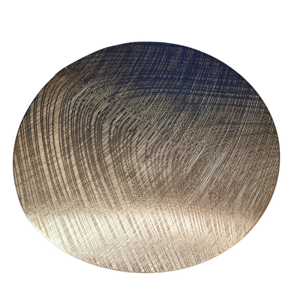 INDIVIDUAL NAVIDEÑO PLASTICO REDONDO DORADO