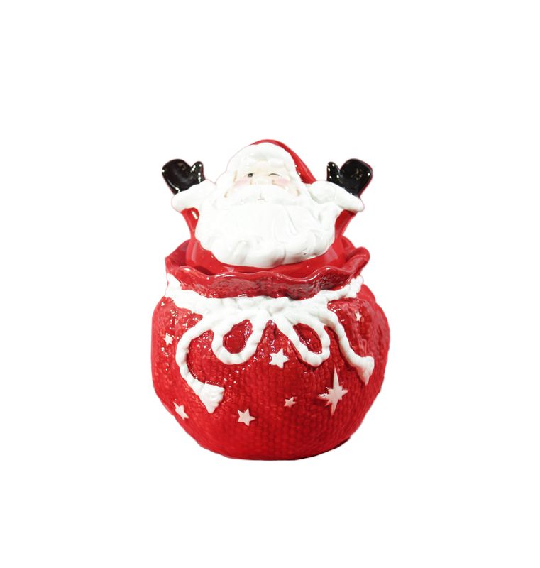 PORTA GALLETAS / CARAMELERA C/TAPA MODELO SANTA CLAUS DOLOMITA