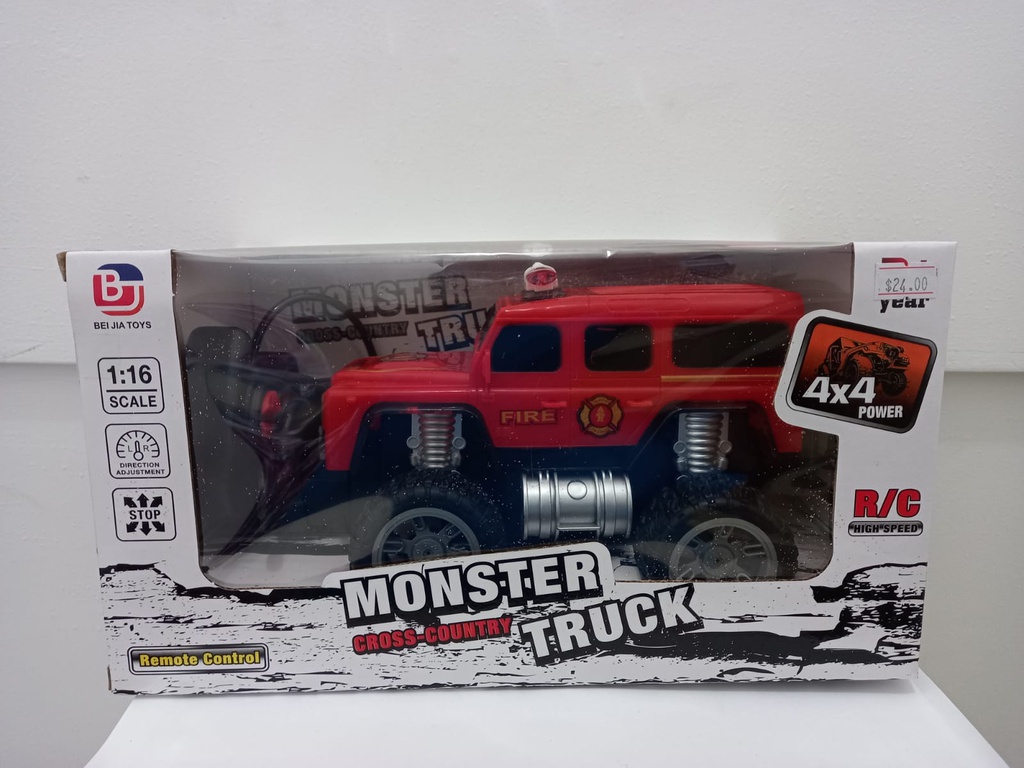 CARRO A CONTROL REMOTO TROOPER FIRE - MONSTER TRUCK 4X4 POWER