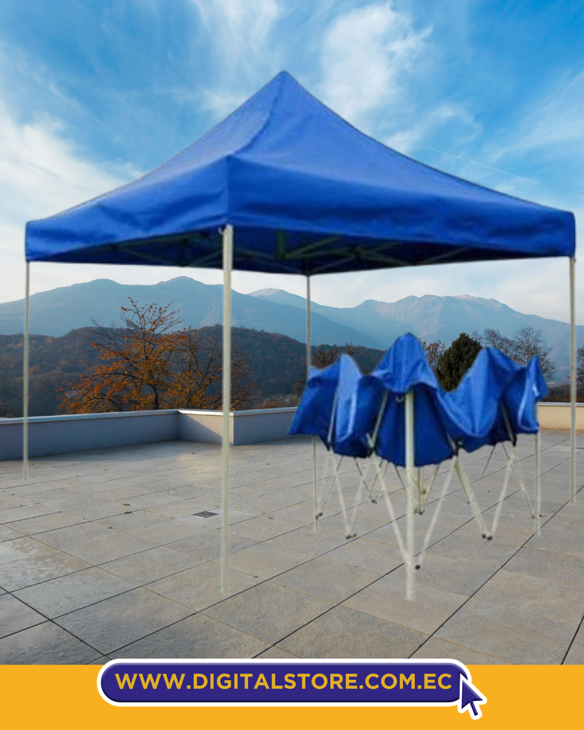 CARPA PLEGABLE 3X3 METROS COLOR VERDE Y AZUL