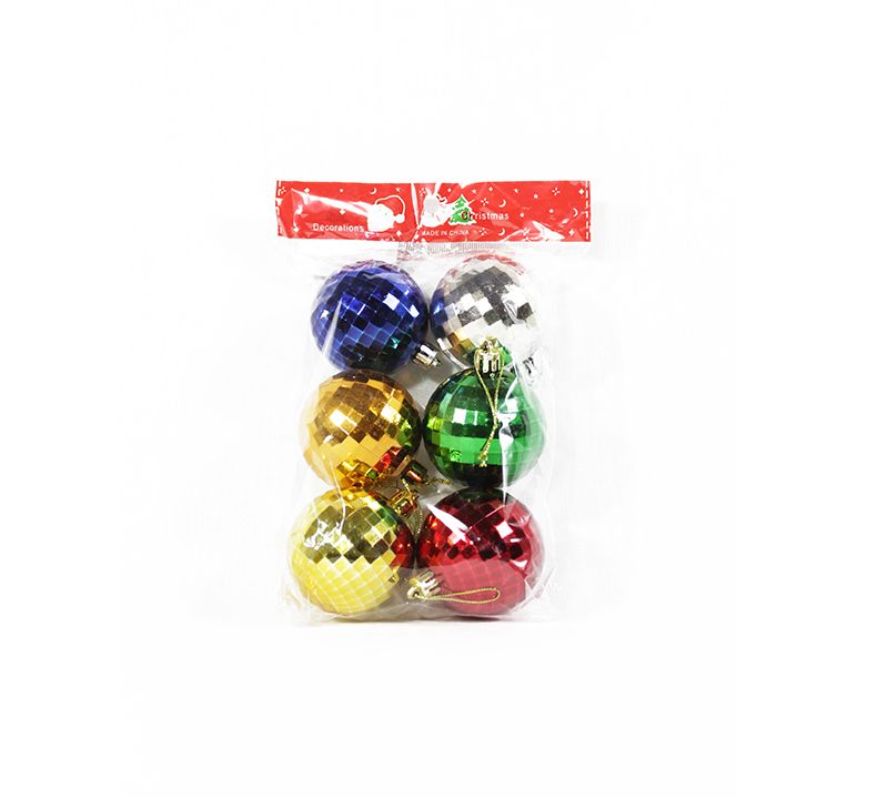 BOLAS NAVIDEÑAS PEQ. TIPO DISCO 6 UND. SRC-887