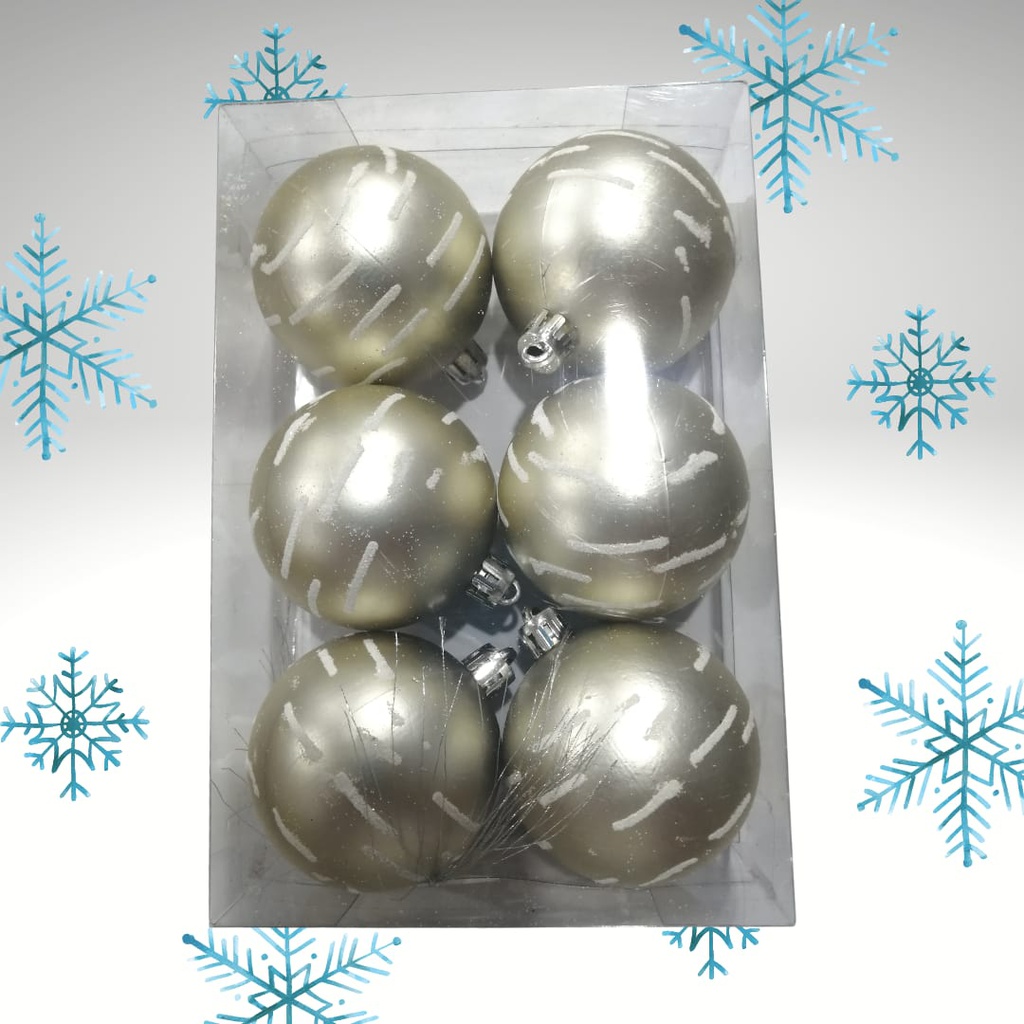 BOLAS NAVIDEÑAS DORADAS 6CM 6PIEZAS N3/6006BS