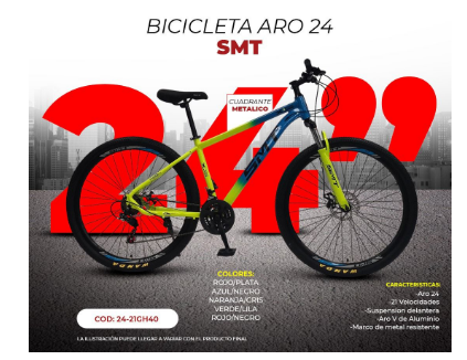 BICICLETA HOMBRE SMT ARO 24  21 VELOCIDADES