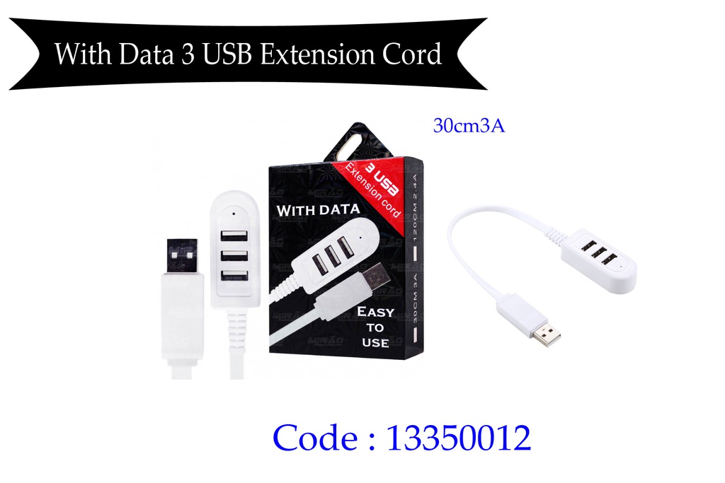 HUB 3 PUERTOS USB 2.0 TRANSFERENCIA ALTA VELOCIDAD