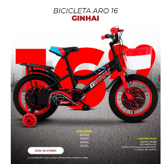 BICICLETA GINHAI ARO 16 NIÑO