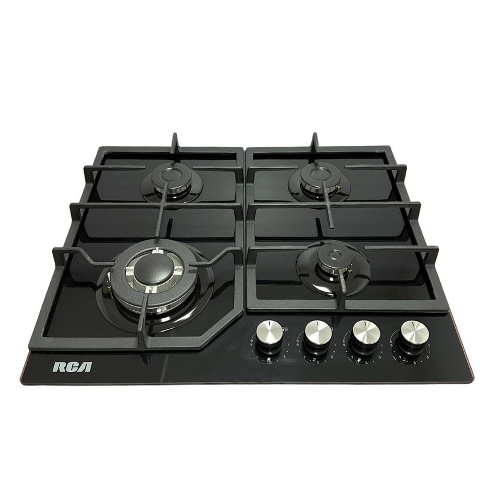 ENCIMERA RCA 4 HORNILLAS A GAS 60 CM VIDRIO TEMPLADO 60G J084