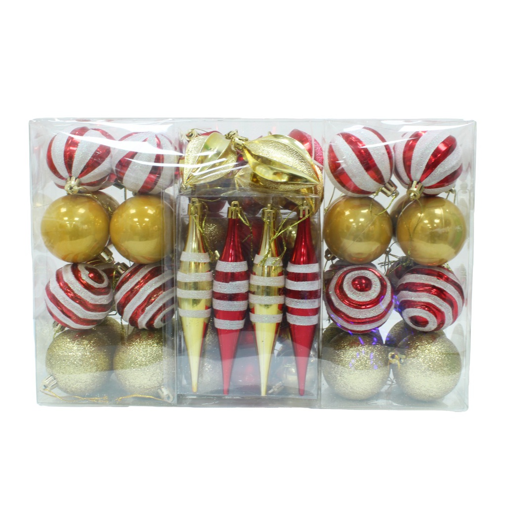 SET DE BOLAS NAVIDEÑA 72 PIEZAS 6 CM S07798