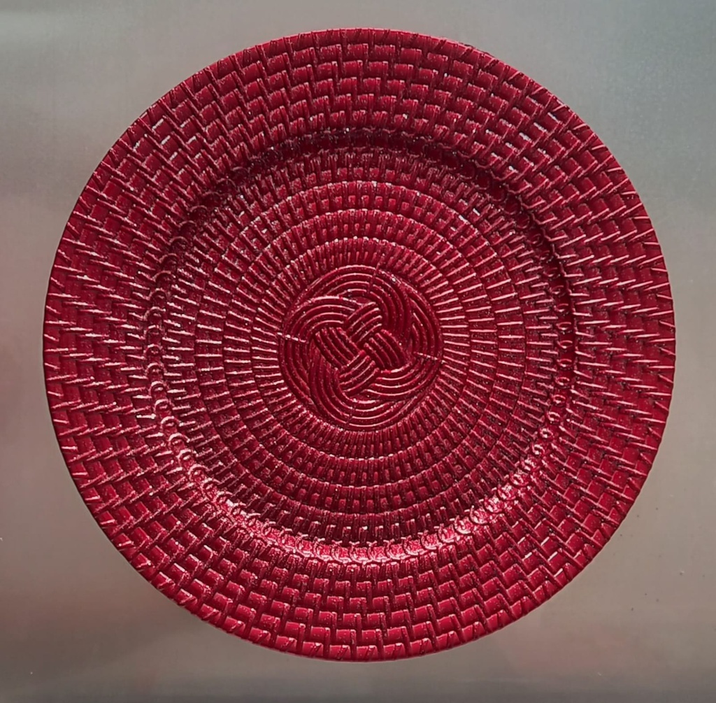 PLATO BASE POLIPROPILENO REDONDO ROJO 30733