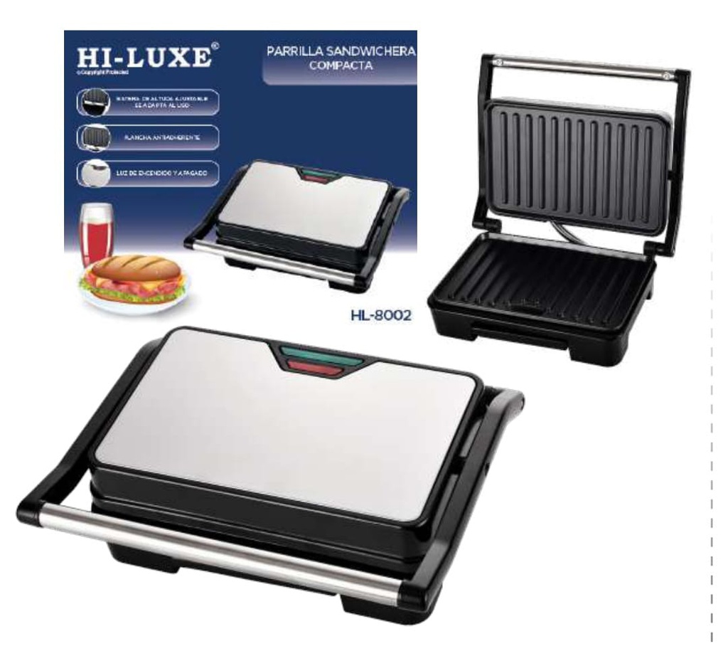 PARRILLA SANDUCHERA HI-LUXE 2 REBANADAS