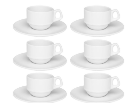 JUEGO DE TAZA CON PLATO X6