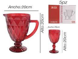 JARRA CON VASO VIDRIO X5 PZ. 1LITRO