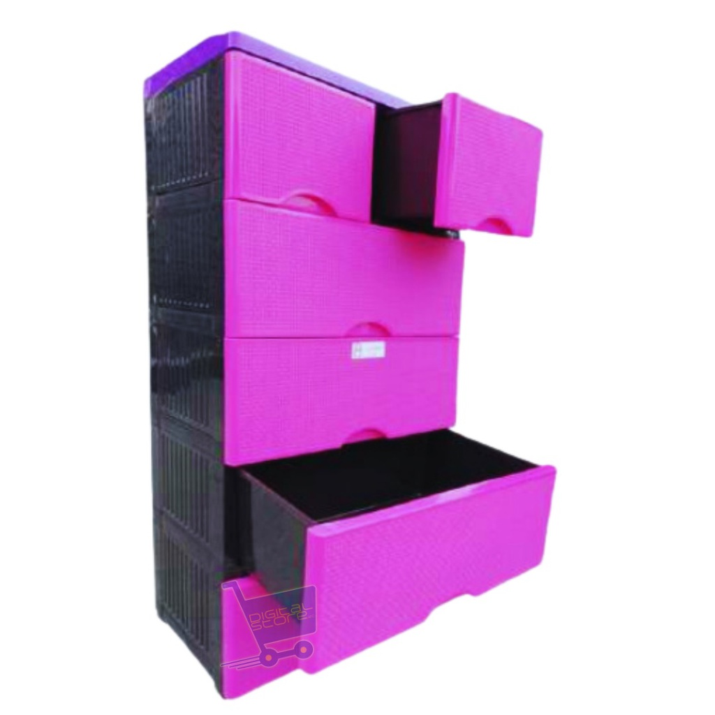 CAJONERA PLASTICA BLINDADA VICTORIA FUCSIA 5 PISOS