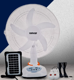 VENTILADOR RECARGABLE CON PANEL SOLAR DE MESA 12" JMD PM6238