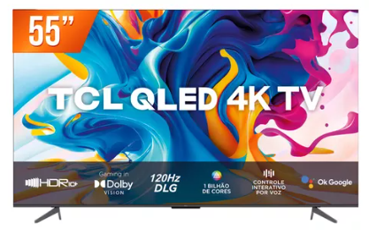 TELEVISOR TCL 55&quot; SMART QLED GOOGLE TV 4K 55C645