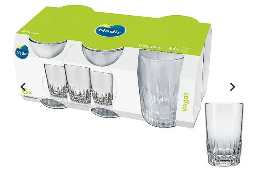 VASO NADIR VEGAS X 6 PZS 4 OZ