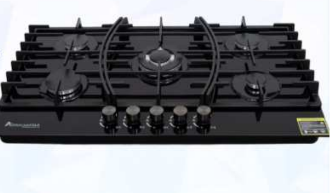 ENCIMERA AMERICAN STAR 5 HORNILLAS A GAS VIDRIO TEMPLADO 86 CM AG501G