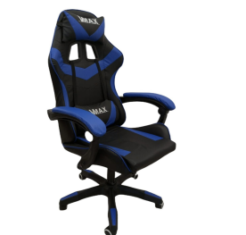 SILLA GAMER NEGRO CON AZUL CON INCLUNACION 90-150 GRADOS