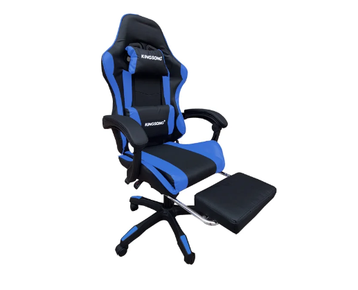 SILLA GAMER NEGRA CON AZUL LK8190