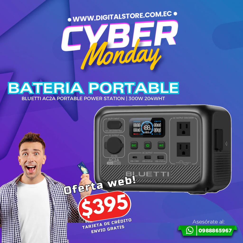 CYBER MONDAY BATERIA PORTABLE BLUETTI 300W