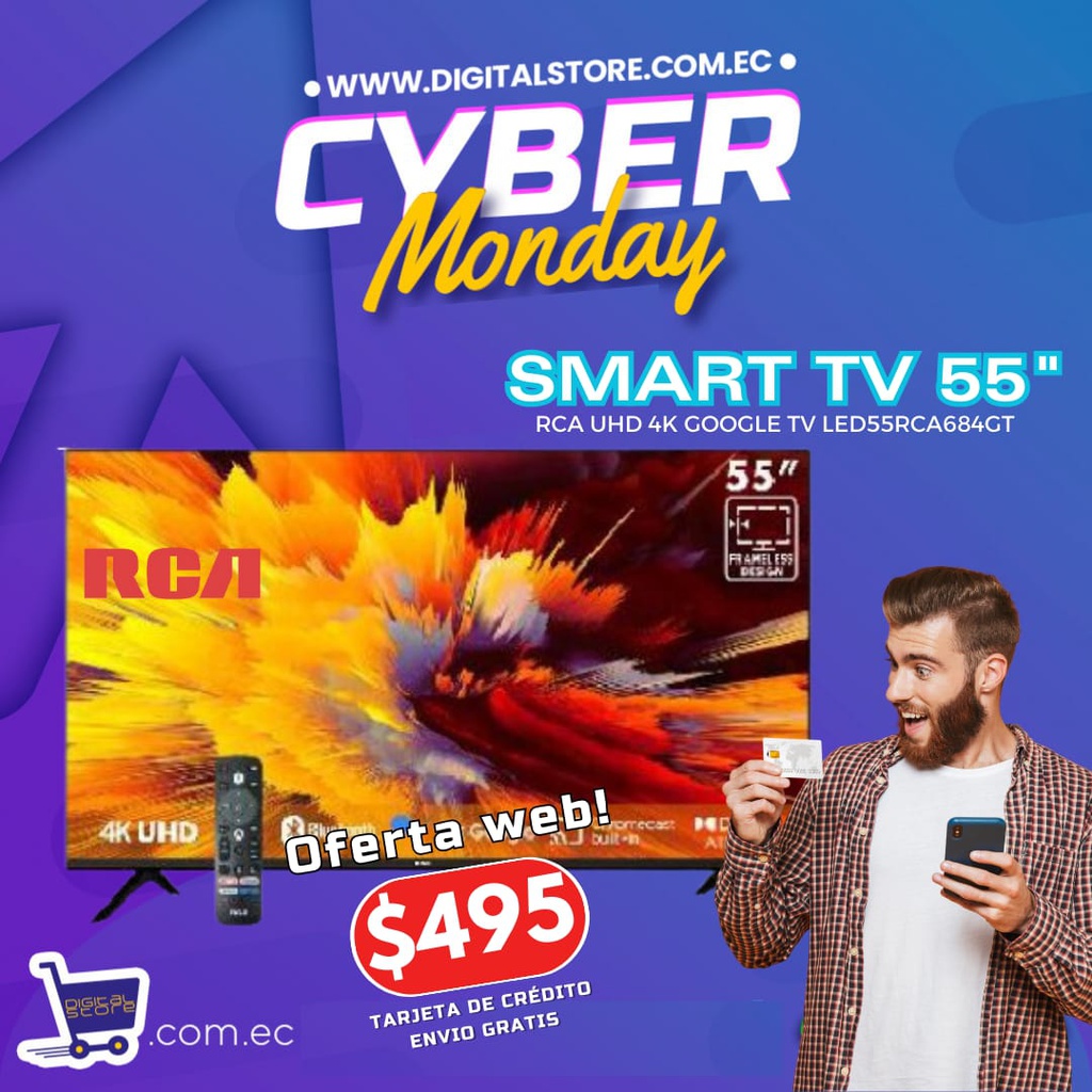 CYBER MONDAY SMART TV 55&quot; RCA 4K GOOGLE TV