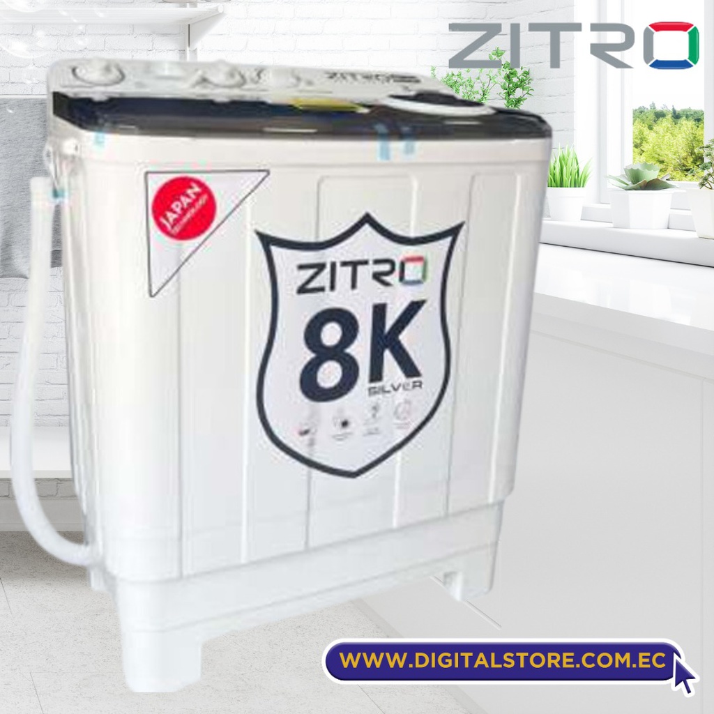 LAVADORA ZITRO SEMI AUTOMATICA DOBLE POZO 8KG 18 LIBRAS ZWMB